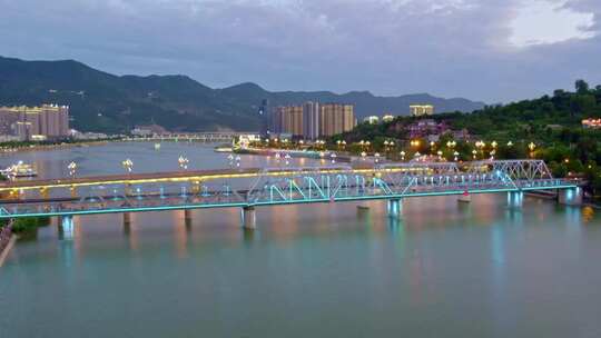 高清实拍四川广元城市夜景