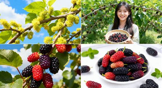 桑葚种植丰收桑葚生长过程新鲜桑葚