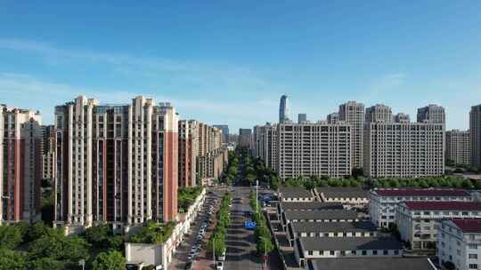 浙江温州瓯江城市高楼建筑蓝天白云航拍视频素材模板下载