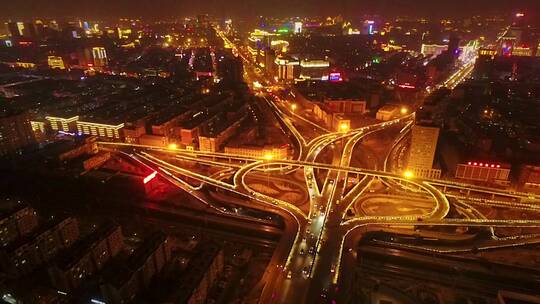 长春夜景 长春街道 长春航拍 长春夜景航拍