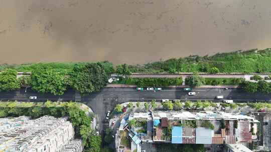 四川乐山城市交通航拍