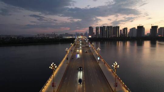 辽阳 太子河 夜景航拍