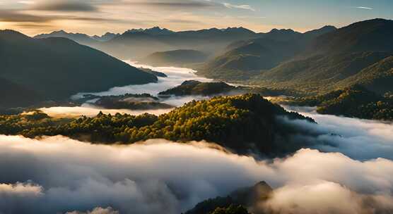 唯美风光日出日落云海风景唯美开场航拍中国