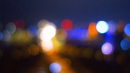 虚化的城市夜景霓虹光斑视频素材模板下载