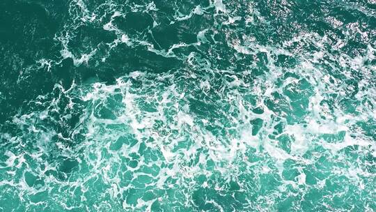 海南琼州海峡海上海浪浪花满画幅海水视频素材模板下载