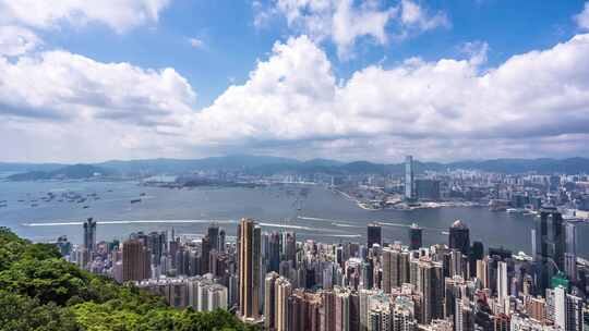 香港城市天际线延时摄影