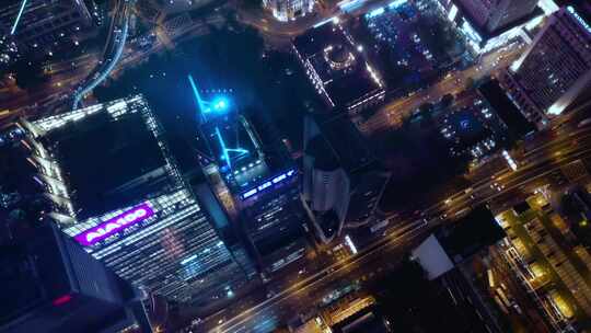 香港航拍夜景视频素材模板下载