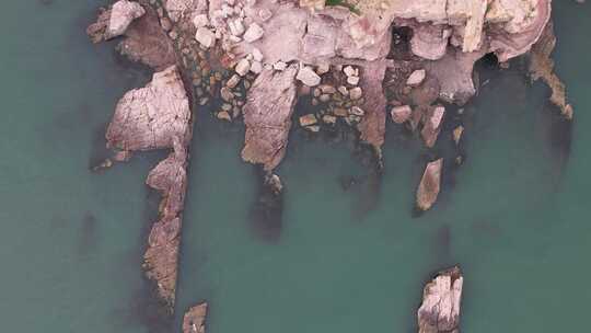 大海海洋岛屿自然风光山东烟台长岛航拍