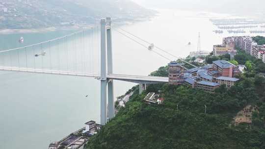 重庆奉节即将建设完工通车的白帝城长江大桥