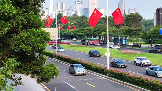 深圳深南大道国庆氛围