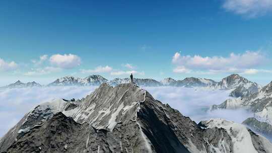 登顶雪山 登山