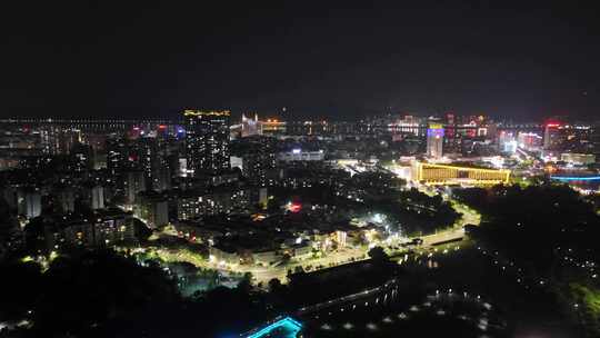 合集广东肇庆端州夜景灯光航拍