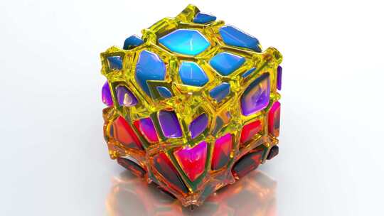 彩色抽象3D Cube 32