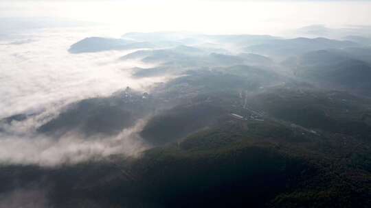 航拍清晨山川云海云雾风景