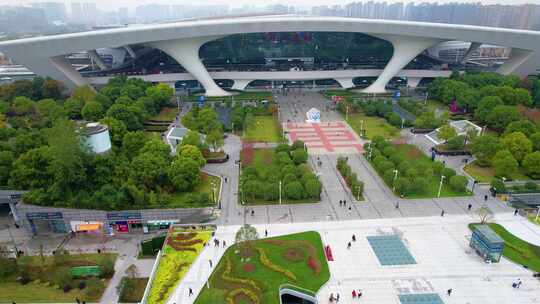 杭州上城区火车东站东广场风景视频素材