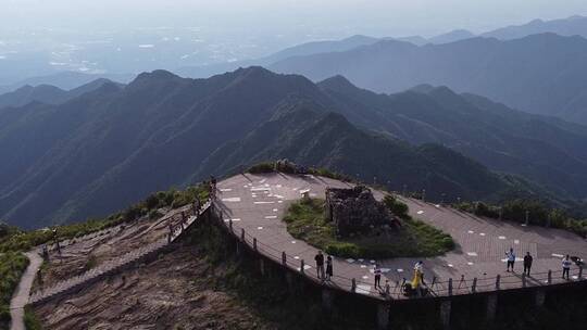 湖南郴州回龙山景区观景台航拍