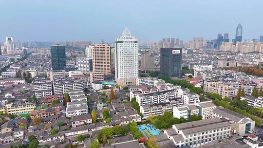 浙江绍兴越城区高楼大厦航拍摩天大楼城市风