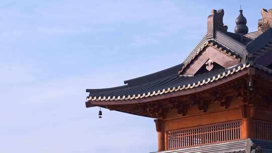 杭州湘湖先照寺寺庙建筑风景