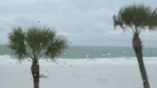 遭受风暴的海滩景观视频素材模板下载