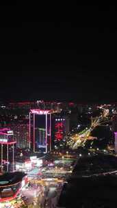 竖版航拍泸州万象汇佳乐世纪城夜景