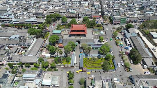 大理古城区洱海门航拍