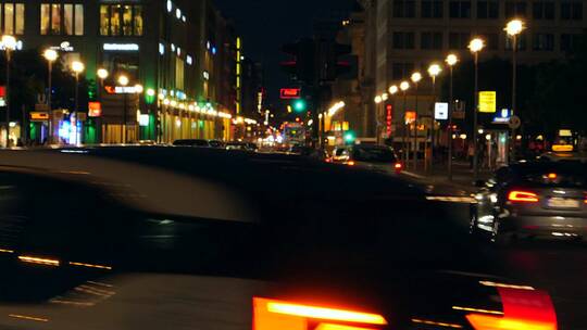 柏林夜间交通视频素材模板下载