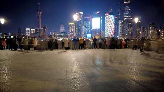 上海外滩人流4K实拍