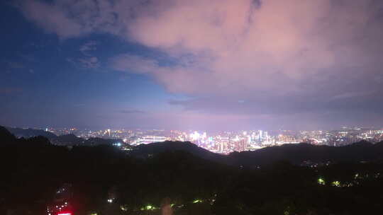 重庆渝中区全景延时夜景风光