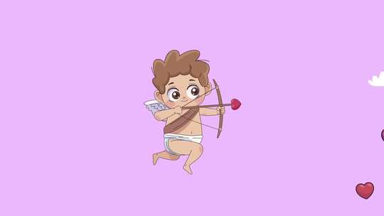 卡通丘比特射箭动画素材