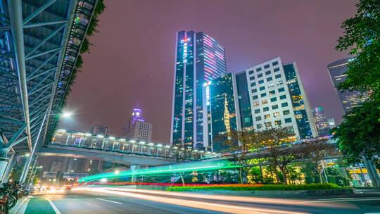 广州_珠江新城_高德置地_夜景车流延时4K