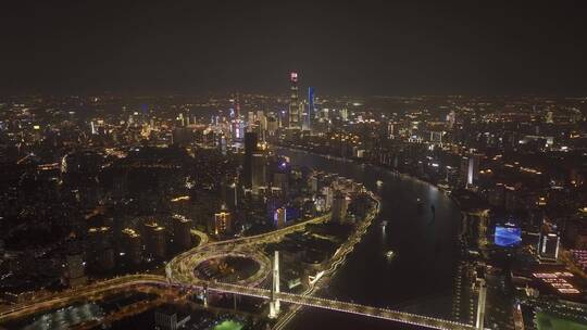 上海南浦大桥上海桥梁交通夜景地标航拍