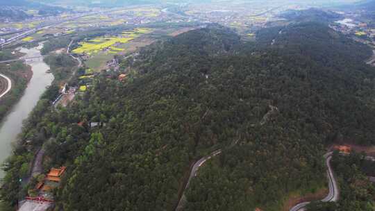 航拍湖南株洲旅游5A级炎帝陵景区