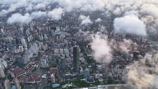 上海 陆家嘴 上海中心高空俯瞰 上海航拍