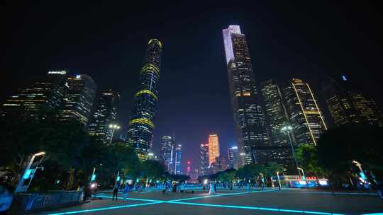 广州珠江新城花城广场夜景