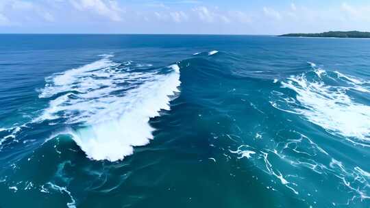 海浪飞溅鸟瞰图大海海洋海水浪花