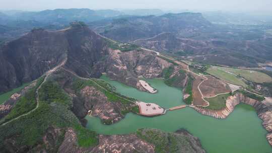 湖南郴州高倚岭风景区丹霞地貌航拍