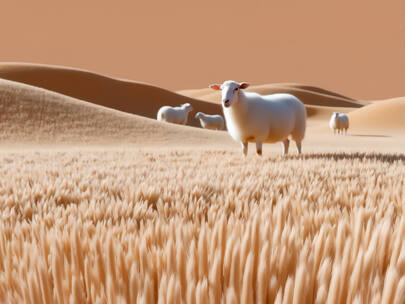 行走的绵羊抗寒保暖羊毛暖绒合集高清在线视频素材下载