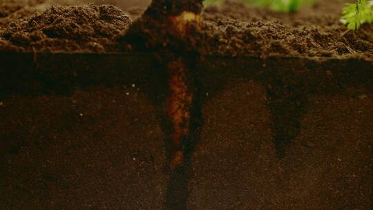 从地里拔出胡萝卜