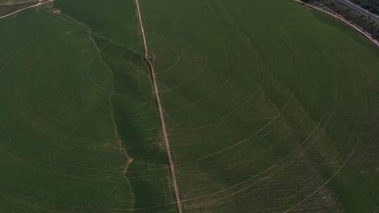 航拍规模化种植 喷灌圈 农场 现代化农业