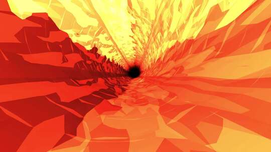 抽象发光橙色隧道