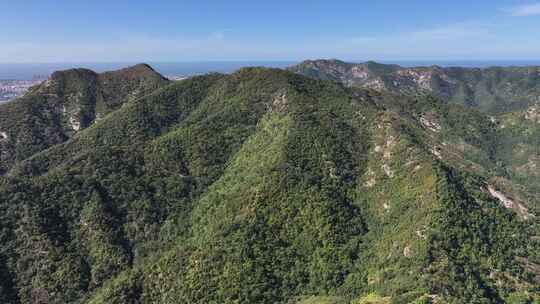 航拍威海里口山里口顶绝望坡秋季山野风景