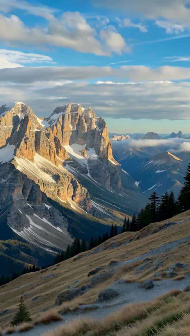 壮丽雪山自然风光全景