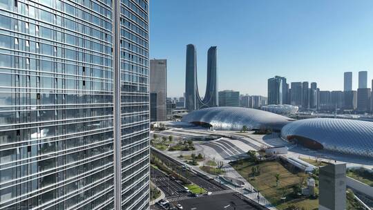 2022杭州亚运会场馆滨江奥体中心视频素材模板下载