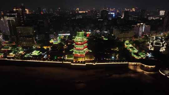 南昌滕王阁夜景航拍