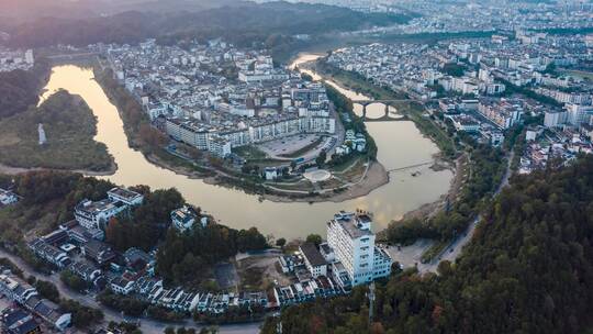 婺源饶河源国家湿地公园风光航拍延时摄影