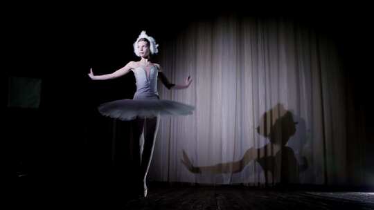 剧院舞台上表演芭蕾舞的演员视频素材模板下载