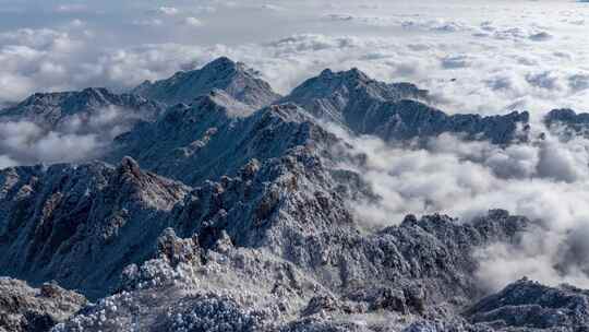 黄山雪景云海延时