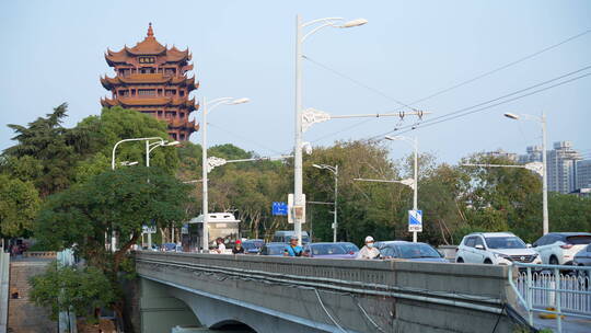 武汉武昌区黄鹤楼建筑风景