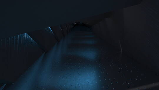 穿梭与黑暗的科技感隧道 3D动画