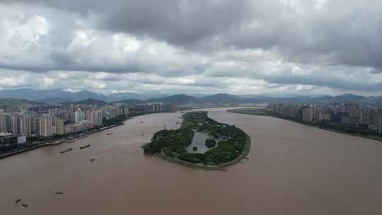 浙江温州江心屿4A景区航拍